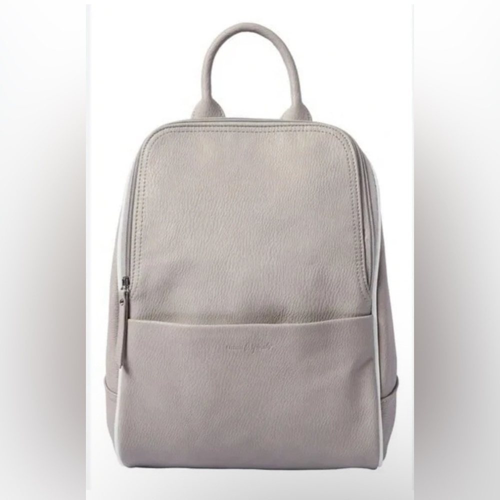Urban Originals Vegan Leather Movement Backpack in Gray and White